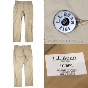 LL Bean Pants Women’s Size 10 Straight Leg Outdoor Hiking Khaki Tan Nylon